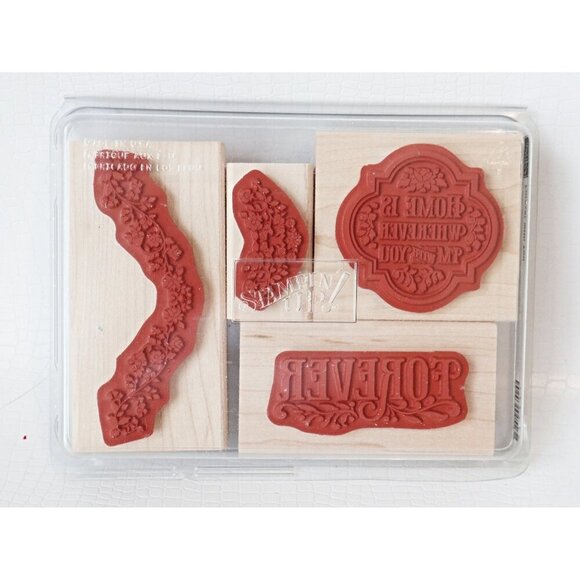 4 Vintage Rubber Stamps Forever Home Is Wherever I'm With You Stampin Up - Picture 2 of 2